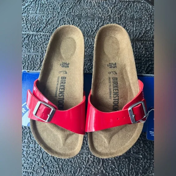 BIRKENSTOCK MADRID SANDALS IN TANGO RED PATENT 35 EU  4-4.5 US - Picture 4 of 8